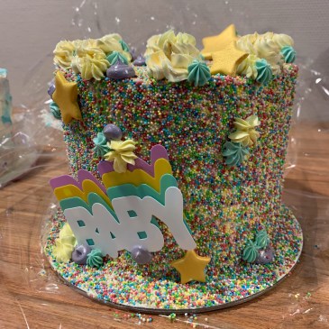 Pie, taart, baby, gender, reveal, nomnom